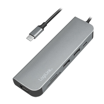 USB-C Multiport Dock, 6-port, PD, Logilink UA0343 USB-C Multiport Dock, 6-port, PD, Logilink UA0343