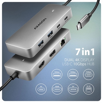 USB-C Multiport, 10Gbps, 7-port,AXAGON HMC-CUB83X2