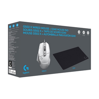 Combo Logitech G502 X White + Pad G240, 991-000490 Combo Logitech G502 X White + Pad G240, 991-000490