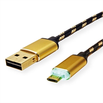 Cable USB2.0 A-Micro B, M/M, 1m, Gold, 11.02.8319 Cable USB2.0 A-Micro B, M/M, 1m, Gold, 11.02.8319