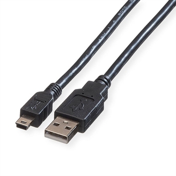 Cable USB2.0 A-Mini 5pin, 0.8m, Roline 11.02.8708 Cable USB2.0 A-Mini 5pin, 0.8m, Roline 11.02.8708
