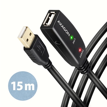 Cable USB2 A-A M/F+Repeater, 15m, AXAGON ADR-215 Cable USB2 A-A M/F+Repeater, 15m, AXAGON ADR-215