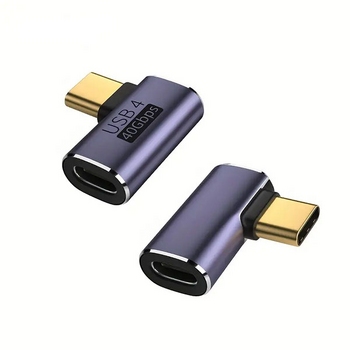 Adapter USB C-C, M/F, Angled, 40Gbps QC100W 385027 Adapter USB C-C, M/F, Angled, 40Gbps QC100W 385027