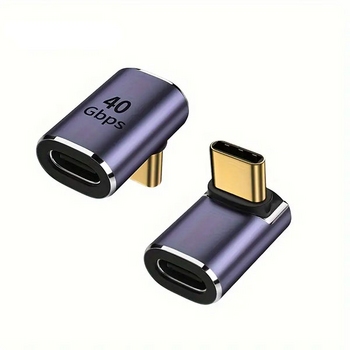 Adapter USB C-C, M/F, Angled, 40Gbps QC100W 776304 Adapter USB C-C, M/F, Angled, 40Gbps QC100W 776304