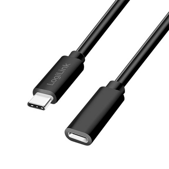 Cable USB2 C-C M/F, 3m, 3A, Black, Logilink CU0212 Cable USB2 C-C M/F, 3m, 3A, Black, Logilink CU0212