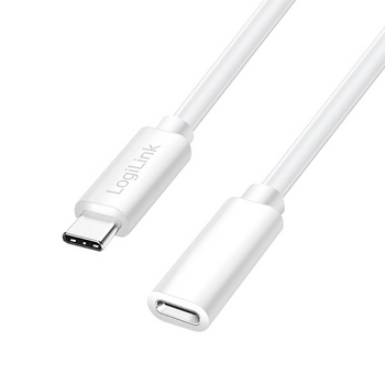 Cable USB2 C-C M/F, 3m, 3A, White, Logilink CU0222 Cable USB2 C-C M/F, 3m, 3A, White, Logilink CU0222