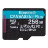 Micro SDXC 256GB V30+SD Adapter, Kingston Go! Plus