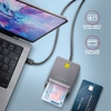 Cardreader USB2-C, Smart ID, Flat,AXAGON CRE-SM3TC
