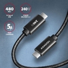 Cable USB2 C-C, M/M, 1.5m,240W,AXAGON BUCM2-CM15AB