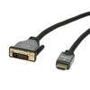 Cable DVI M - HDMI M, 3m, 4K, Roline 11.04.5872